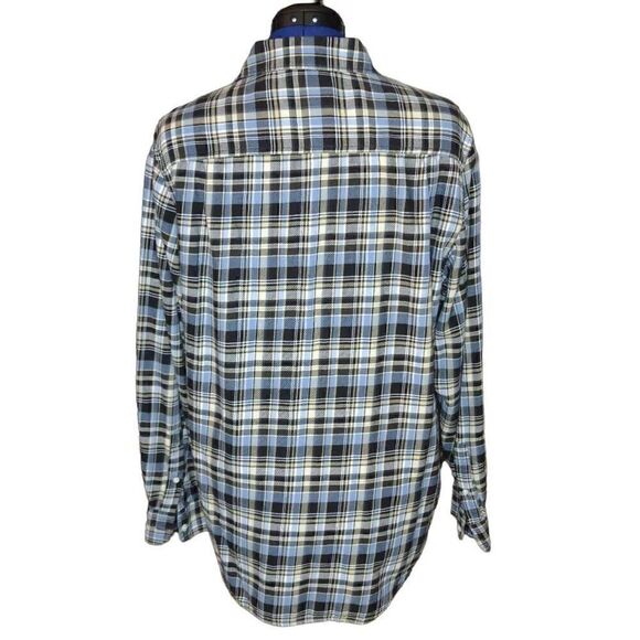 Chaps Surplus Men's Checkered Long Sleeve Button-Down Shirt Blue Medium - Picture 3 of 10